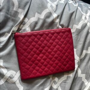 Red Quilted Clutch